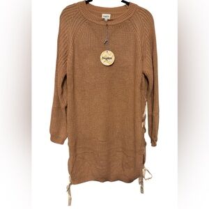 Small Hayden Cozy Brown Knit Sweater Dress